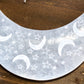 Celestial Engraved Crescent Moon Selenite Plate