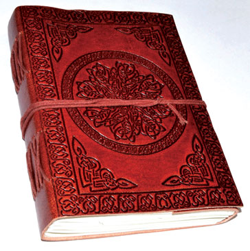 5" x 7" Celtic Mandala leather blank book w/cord
