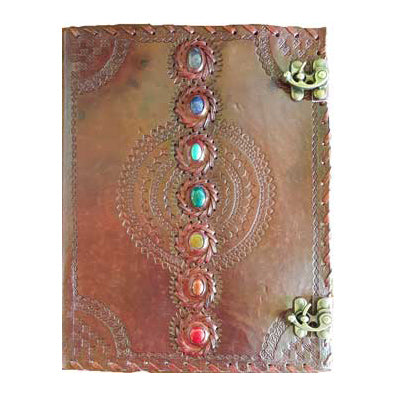 10" x 13" Chakra leather blank book w/ latch