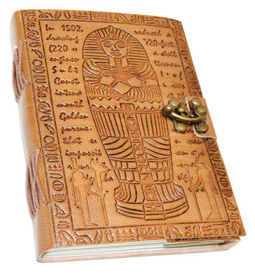 5" x 7" Egyptian Embossed leather w/ latch