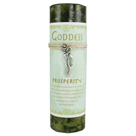 Prosperity Pillar Candle with Goddess Necklace