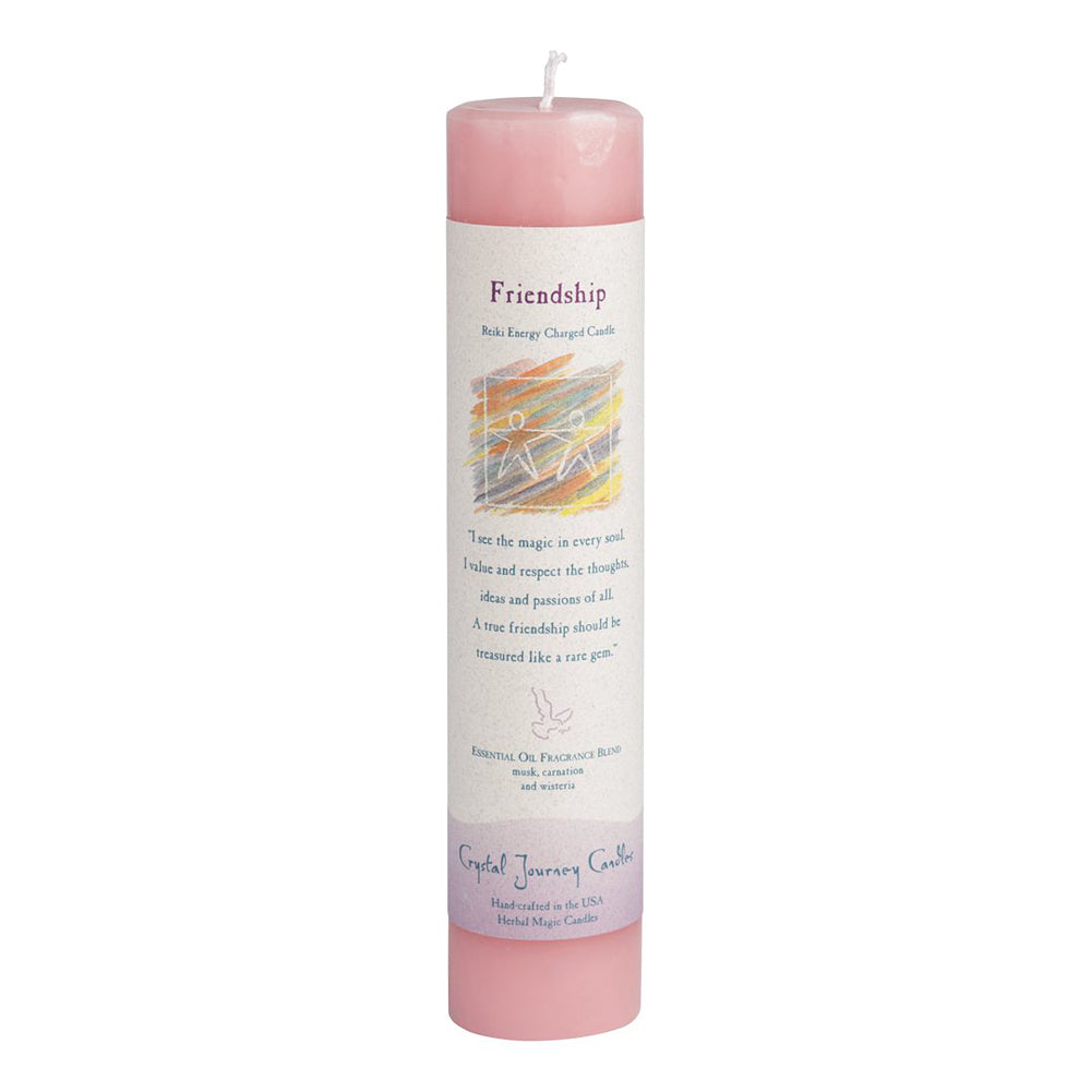Friendship Reiki Charged pillar candle